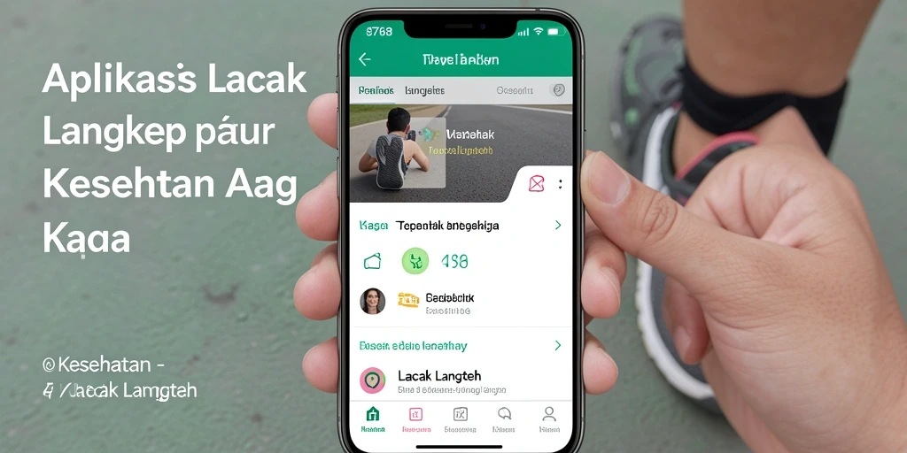 Screenshot antarmuka aplikasi 8768 yang menunjukkan fitur Lacak Langkah.