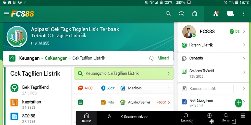 Tampilan antarmuka FC888 untuk cek tagihan listrik yang user-friendly.