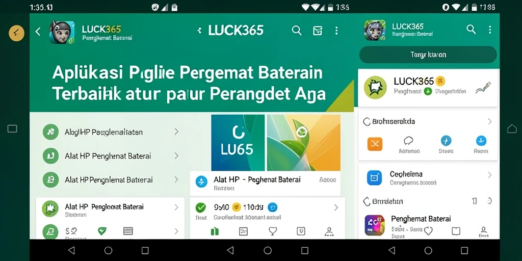 Antarmuka LUCK365 yang sederhana dan efektif untuk penghemat baterai.