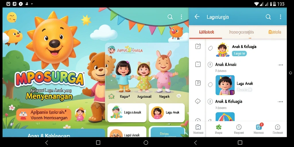 Antarmuka MPOSURGA yang menarik dan fungsional untuk lagu anak.