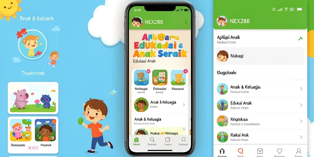 Tampilan antarmuka pengguna NEX288 yang menarik untuk anak-anak.