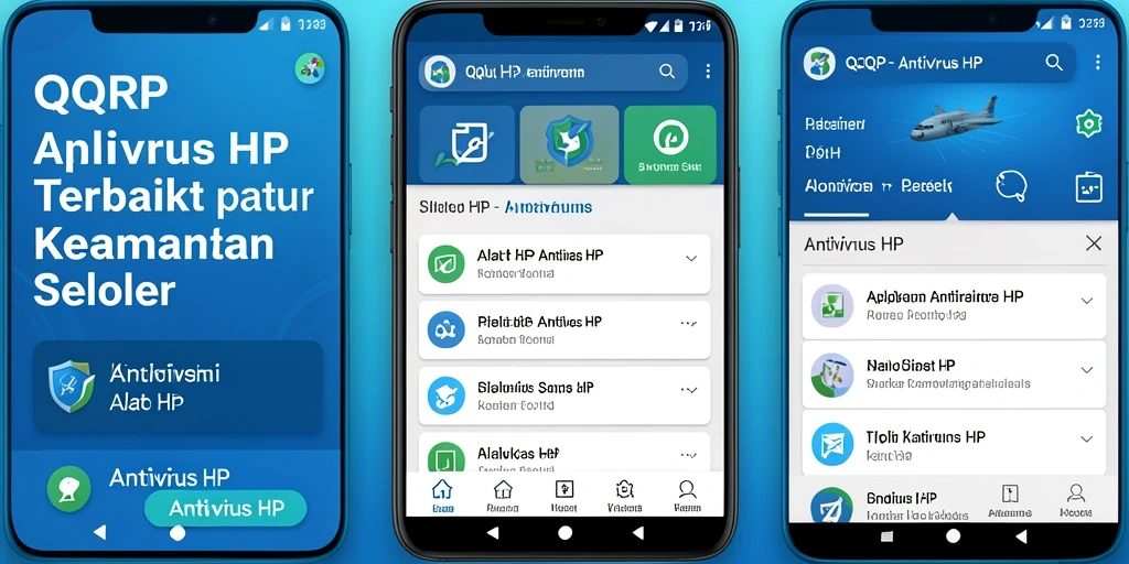 Screenshot utama QQRP menampilkan antarmuka aplikasi Antivirus HP yang modern dan fungsional.