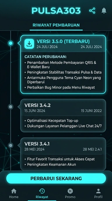 Riwayat Versi Pulsa303 untuk Pengguna Android